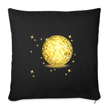 Étincelle de la boule disco dorée - Housse de coussin décorative 45 x 45 cm - noir - Devant