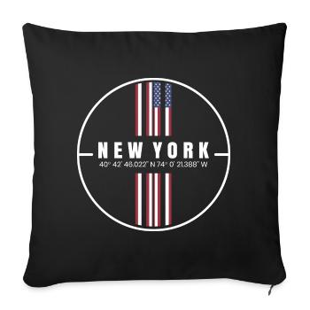 Coordonnées de New York - Housse de coussin décorative 45 x 45 cm - noir - Devant