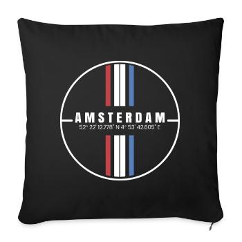 Amsterdam Coordinates - Sofa pillowcase 17,3'' x 17,3'' (45 x 45 cm) - black - Front