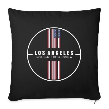 Los Angeles Coordinates - Sofa pillowcase 17,3'' x 17,3'' (45 x 45 cm) - black - Front