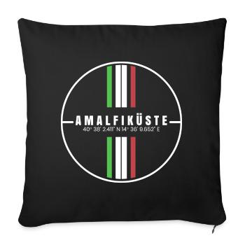 Amalfi Coast Coordinates - Sofa pillowcase 17,3'' x 17,3'' (45 x 45 cm) - black - Front