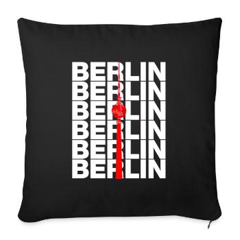 BERLIN TV TOWER, ALEX LANDMARK DIT IS BERLIN - Sofa pillowcase 17,3'' x 17,3'' (45 x 45 cm) - black - Front