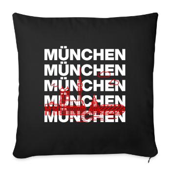 MÜNCHEN SKYLINE STACK – MIA SAN MUNICH - Sofakissenbezug 45 x 45 cm - Schwarz - Vorne