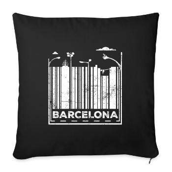 Barcelona City - Housse de coussin décorative 45 x 45 cm - noir - Devant