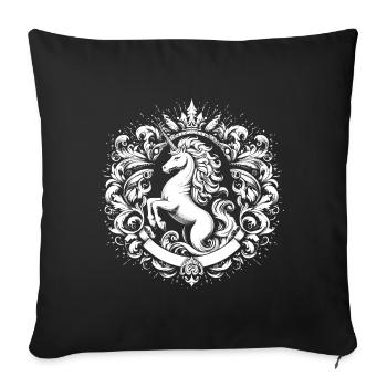 Einhorn Wappen - Sofakissenbezug 45 x 45 cm - Schwarz - Vorne