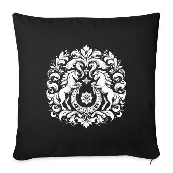 Blason du cheval - Housse de coussin décorative 45 x 45 cm - noir - Devant