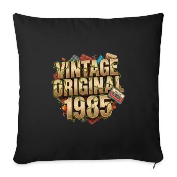 Vintage Original 1985 Rétro - Housse de coussin décorative 45 x 45 cm - noir - Devant