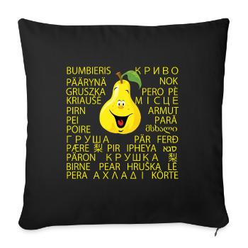 Pear - Sofa pillowcase 17,3'' x 17,3'' (45 x 45 cm) - black - Front