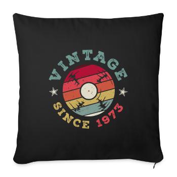 Millésime 1973 - Housse de coussin décorative 45 x 45 cm - noir - Devant