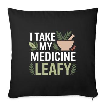 Herbalist I Take My Medicine Leafy Professional  - Sofa pillowcase 17,3'' x 17,3'' (45 x 45 cm) - black - Front