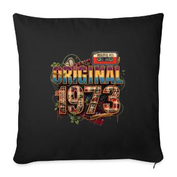 Collage rétro original de 1973 - Housse de coussin décorative 45 x 45 cm - noir - Devant