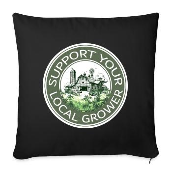 Soutenez votre producteur local - Housse de coussin décorative 45 x 45 cm - noir - Devant