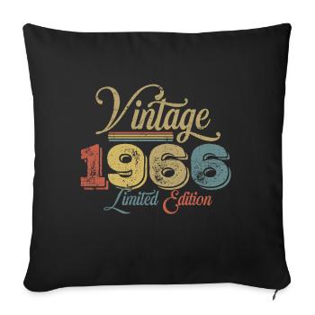 Vintage 1966 - Sofa pillowcase 17,3'' x 17,3'' (45 x 45 cm) - black - Front