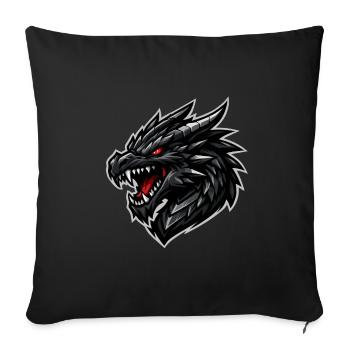 Dragon head with red eyes - Sofa pillowcase 17,3'' x 17,3'' (45 x 45 cm) - black - Front