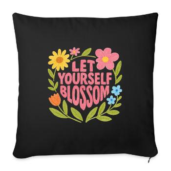 Spring bloom - Sofa pillowcase 17,3'' x 17,3'' (45 x 45 cm) - black - Front