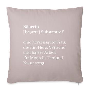 Farmer's Wife T-Shirt – Strong Statement for Country Life - Sofa pillowcase 17,3'' x 17,3'' (45 x 45 cm) - light taupe - Front