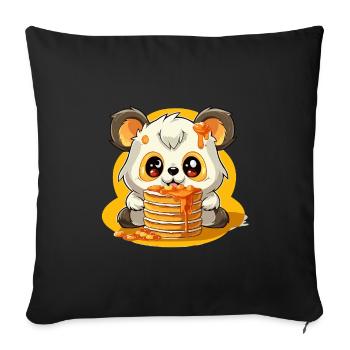 Caramel Panda Pancakes - Sofa pillowcase 17,3'' x 17,3'' (45 x 45 cm) - black - Front