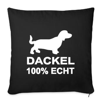 Dachshund - Sofa pillowcase 17,3'' x 17,3'' (45 x 45 cm) - black - Front