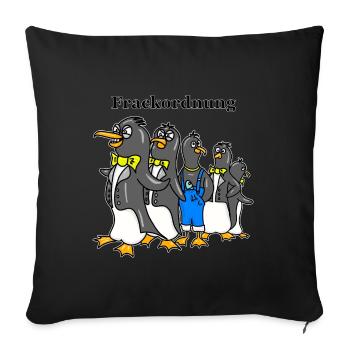 Tailcoat Order - Funny Penguin Cartoon - Sofa pillowcase 17,3'' x 17,3'' (45 x 45 cm) - black - Front