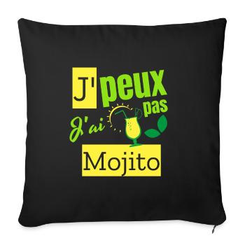 I can't I have a mojito - Sofa pillowcase 17,3'' x 17,3'' (45 x 45 cm) - black - Front