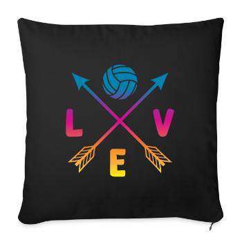 Volleyball Love - Sofa pillowcase 17,3'' x 17,3'' (45 x 45 cm) - black - Front