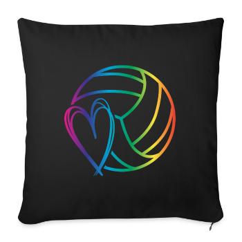 Volleyball Love - Sofa pillowcase 17,3'' x 17,3'' (45 x 45 cm) - black - Front