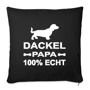 Dackel - Sofakissenbezug 45 x 45 cm - Schwarz - Vorne