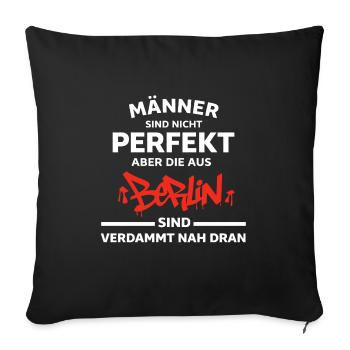 Männer aus Berlin Spruch - Sofakissenbezug 45 x 45 cm - Schwarz - Vorne
