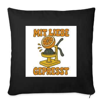 Mit_Liebe_gepr - Sofakissenbezug 45 x 45 cm - Schwarz - Vorne