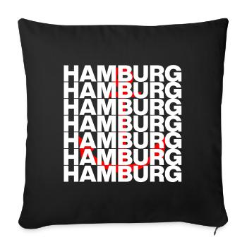 HAMBOURG LIEBE HH HAFENPOWER ANKER - Housse de coussin décorative 45 x 45 cm - noir - Devant