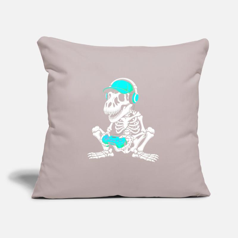 Skeleton DJ with controller and headset Sofa pillowcase 17,3'' x 17,3'' (45 x 45 cm)