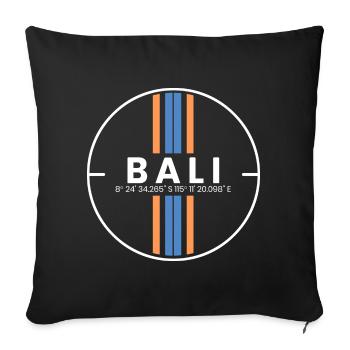 Bali Island Coordinates - Sofa pillowcase 17,3'' x 17,3'' (45 x 45 cm) - black - Front