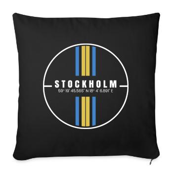Coordonnées de Stockholm - Housse de coussin décorative 45 x 45 cm - noir - Devant