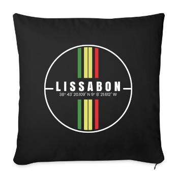 Coordonnées de Lisbonne - Housse de coussin décorative 45 x 45 cm - noir - Devant