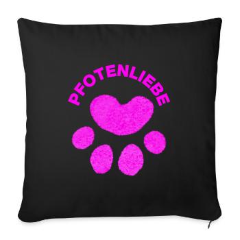 PAW LOVE! ANIMAL LOVE PETLOVE DOG LOVE CATLOVER - Sofa pillowcase 17,3'' x 17,3'' (45 x 45 cm) - black - Front