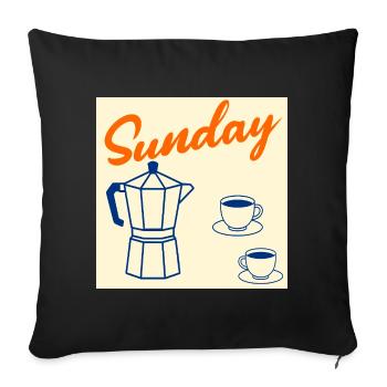 Sunday Coffee Couple - Sofa pillowcase 17,3'' x 17,3'' (45 x 45 cm) - black - Front