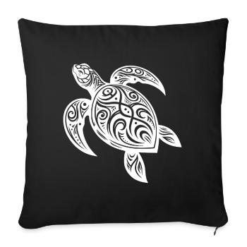 Tribal Turtle Mystical Nature and Geometry - Sofa pillowcase 17,3'' x 17,3'' (45 x 45 cm) - black - Front