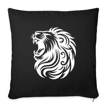 Roaring lion with elegant mane and teeth - Sofa pillowcase 17,3'' x 17,3'' (45 x 45 cm) - black - Front