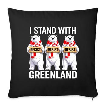Greenland Polar Bear Trio - Sofa pillowcase 17,3'' x 17,3'' (45 x 45 cm) - black - Front