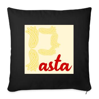 Pâtes et nouilles, plat préféré - Housse de coussin décorative 45 x 45 cm - noir - Devant