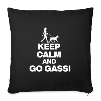 KEEP CALM AND GO FOR DOG FANS IN white - Sofa pillowcase 17,3'' x 17,3'' (45 x 45 cm) - black - Front