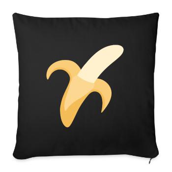 Minimal Banana Peel Illustration - Sofa pillowcase 17,3'' x 17,3'' (45 x 45 cm) - black - Front