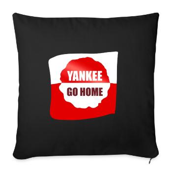 Logo contrastant Yankee Go Home - Housse de coussin décorative 45 x 45 cm - noir - Devant