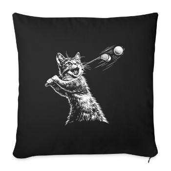 Golf Cat Golf - Housse de coussin décorative 45 x 45 cm - noir - Devant