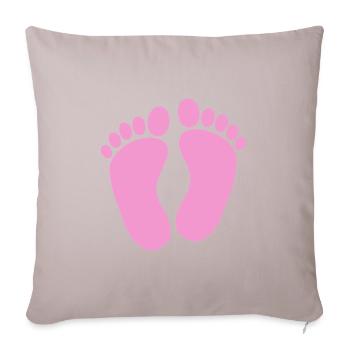 Pieds de bébé - Housse de coussin décorative 45 x 45 cm - taupe clair - Devant