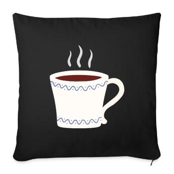 Dampfender Becher mit blauem Wave-Verschluss - Sofakissenbezug 45 x 45 cm - Schwarz - Vorne
