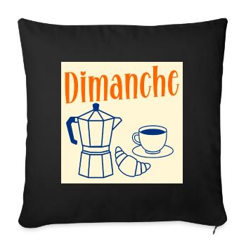 Dimanche Café Croissant - Housse de coussin décorative 45 x 45 cm - noir - Devant