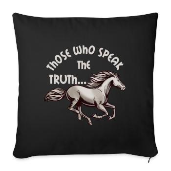 Le cheval et la Vérité - Housse de coussin décorative 45 x 45 cm - noir - Devant