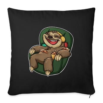 Sloth Pizza - Sofa pillowcase 17,3'' x 17,3'' (45 x 45 cm) - black - Front