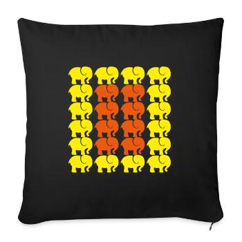 Éléphant - Housse de coussin décorative 45 x 45 cm - noir - Devant